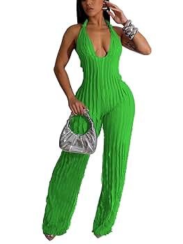 Amazon.com: Adogirl Summer Sexy Halter Jumpsuits for Women